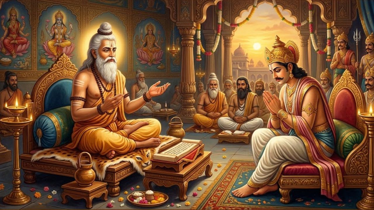 Upanishad Stories: King Janaka Receiving Brahma Vidya from Sage Yajnavalkya