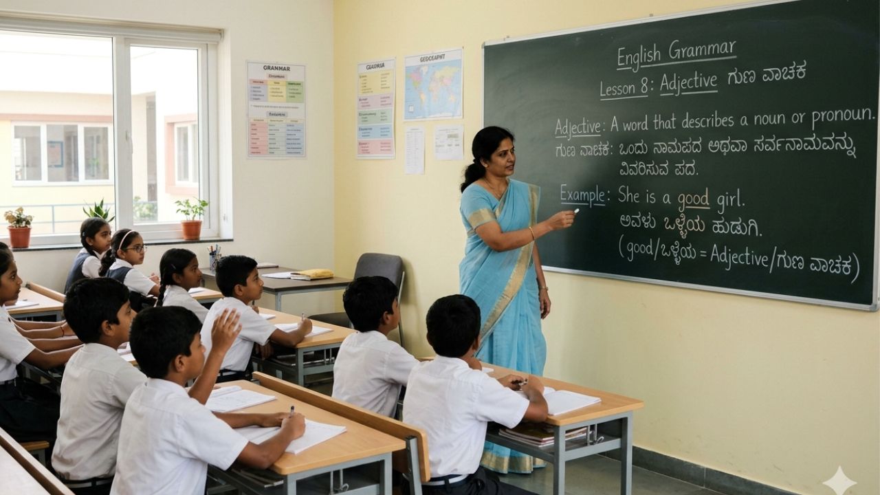 : Adjective ಗುಣ ವಾಚಕ Definition, Types, Examples in English and Kannada