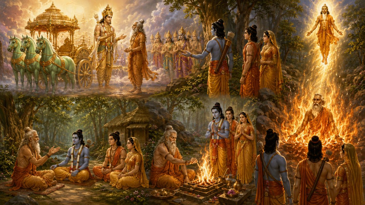 Sharabhanga Maharshi went to Brahmaloka after having darshan of Sri Rama