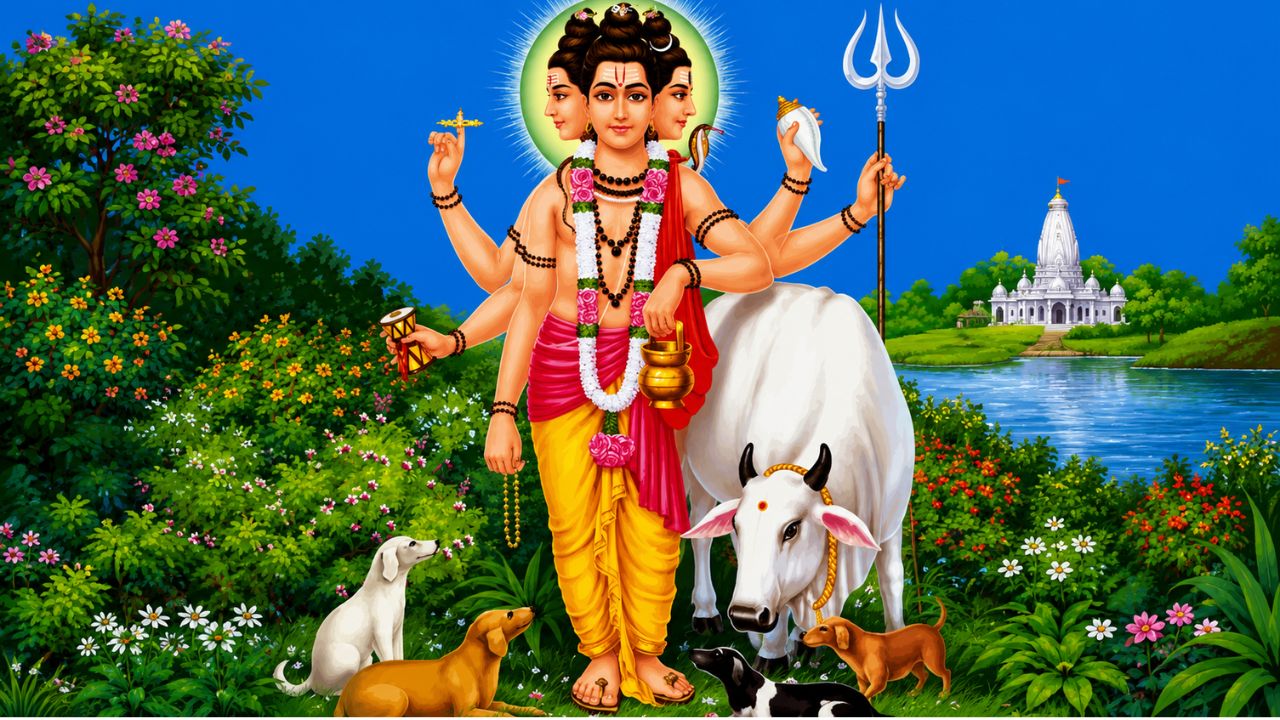 Great sage Sri Dattatreya the incarnation of Lord Bhrama, Vishnu, Maheswara